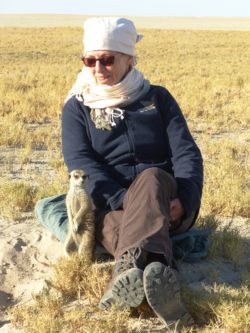 Ruth Wall gets up close and personal with a meerkat